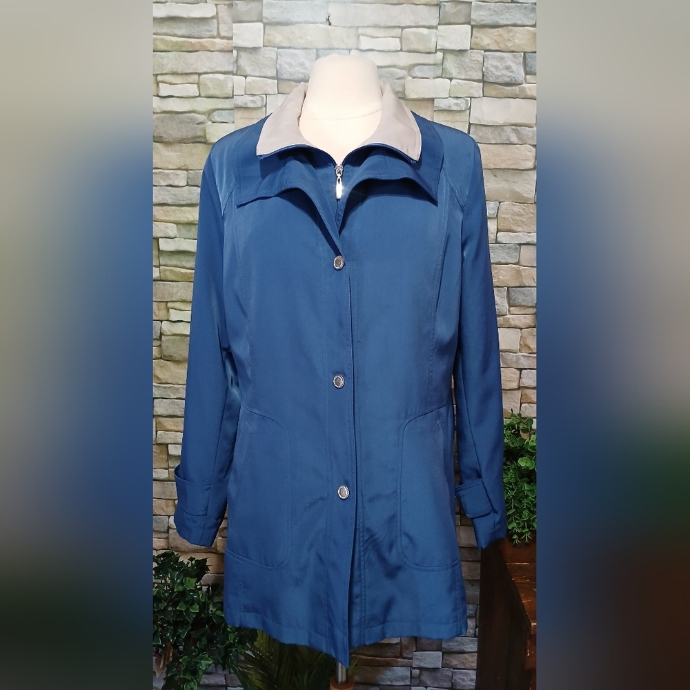 Womens Large Chic Blue Weatherproof Jacket Outdoor